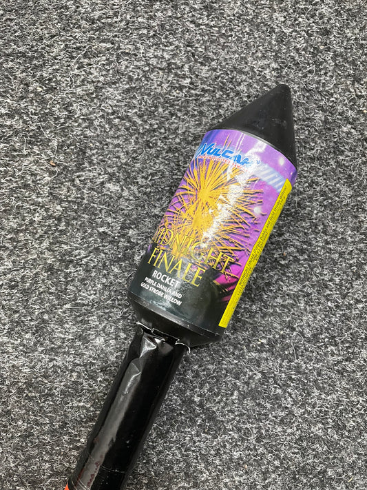 Midnight Finale Rocket - Purple Dahlia with Gold Strobe