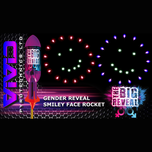 THE BIG REVEAL (PINK & BLUE SMILEY FACE ROCKET)